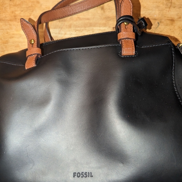 Fossil Rachel Satchel-Black Cow Leather - Picture 4 of 4